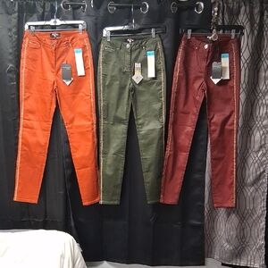 Vibrant Women's Skinny Jeans - Orange, Green, Red